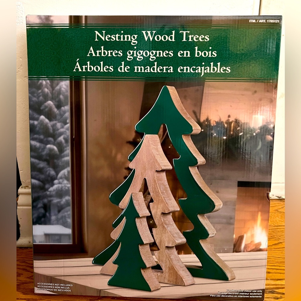 COPY - Green Nesting Wood Tree decoration